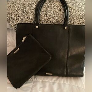 Pre-loved Black Rebecca Minkoff Medium MAB Tote & matching Leather Travel Pouch